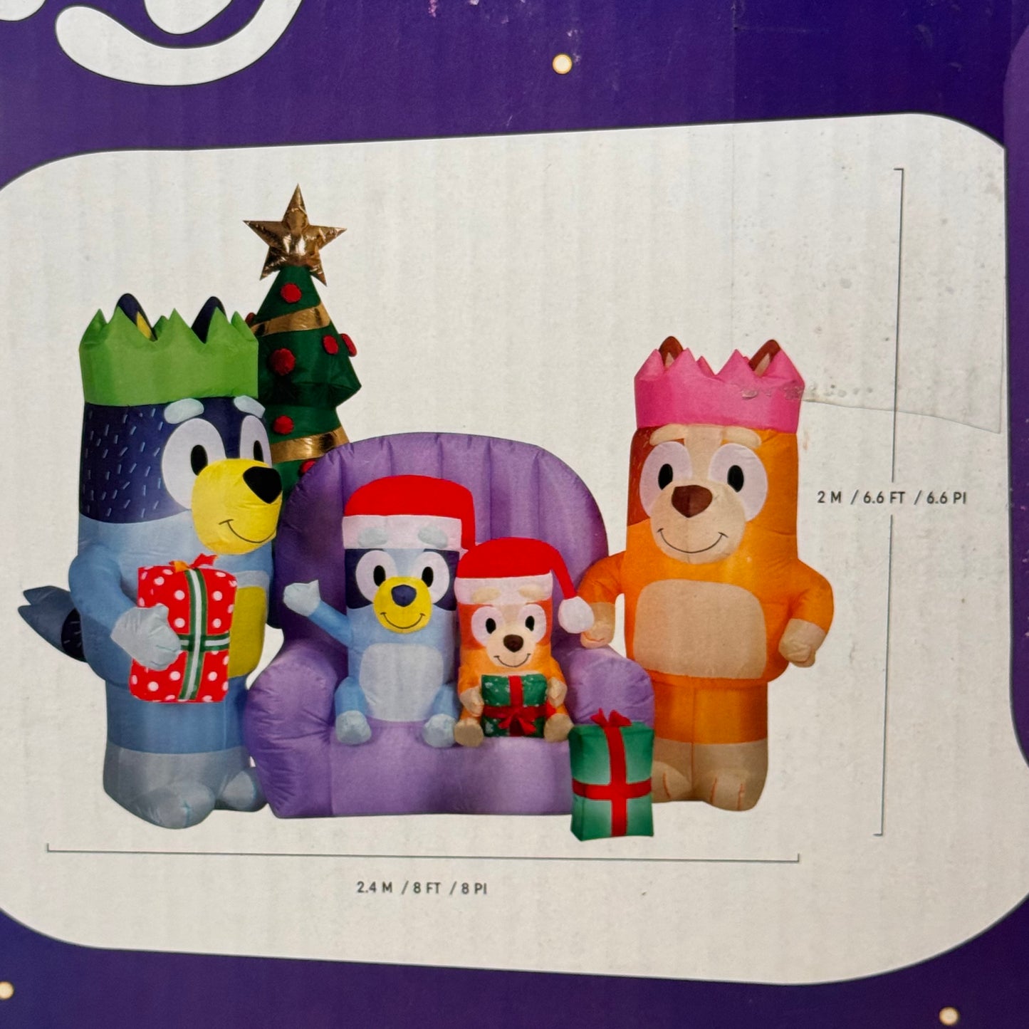 GEMMY AIRBLOWN® New 6.6’ Bluey Family 8 Led Lights Christmas Inflatable, 1851504  8 feet New Damaged Box