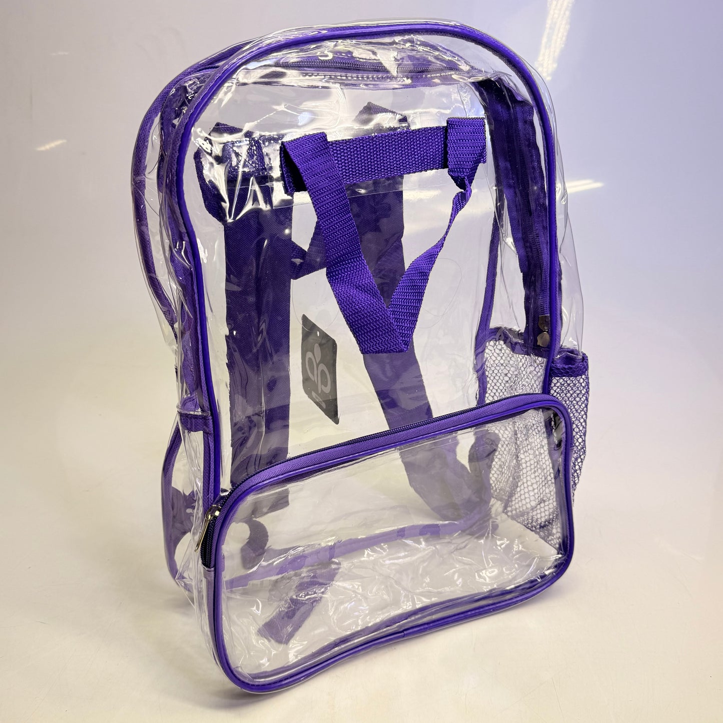 BWAP 17" Clear Plastic Backpack 17" x 12" x 6" Color Purple BP1643