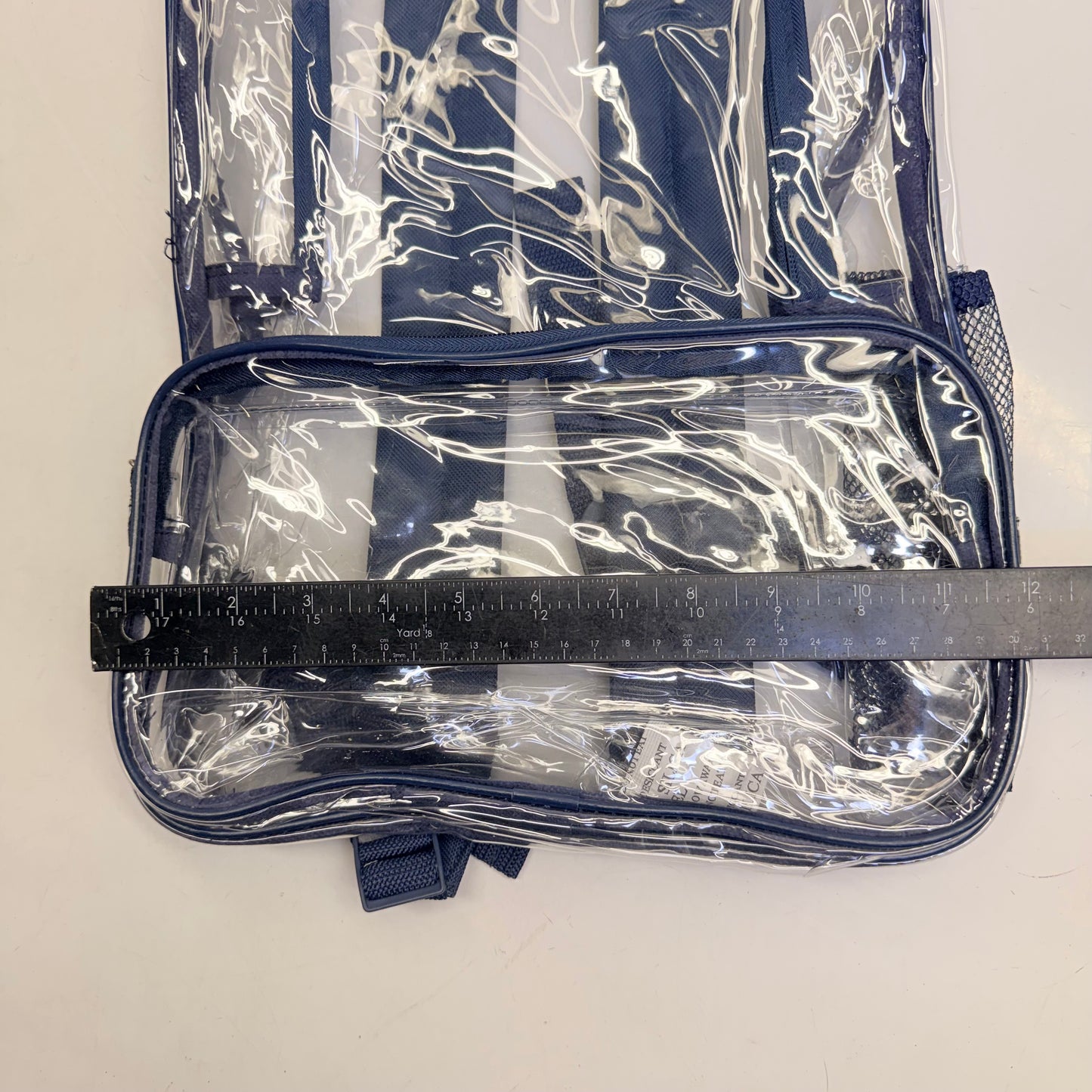 BWAP 17" Clear Plastic Backpack 17" x 12" x 6" Color Blue Navy BP1643