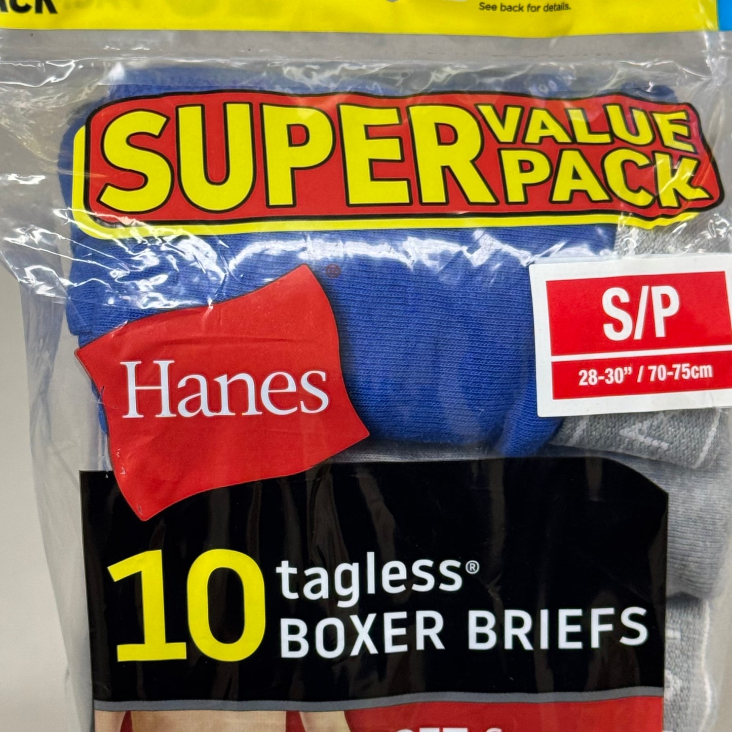 HANES (10 PACK!) Men's Boxer Briefs Sz S/P 28-30" (70-75cm) Multi-Colors 7349K0
