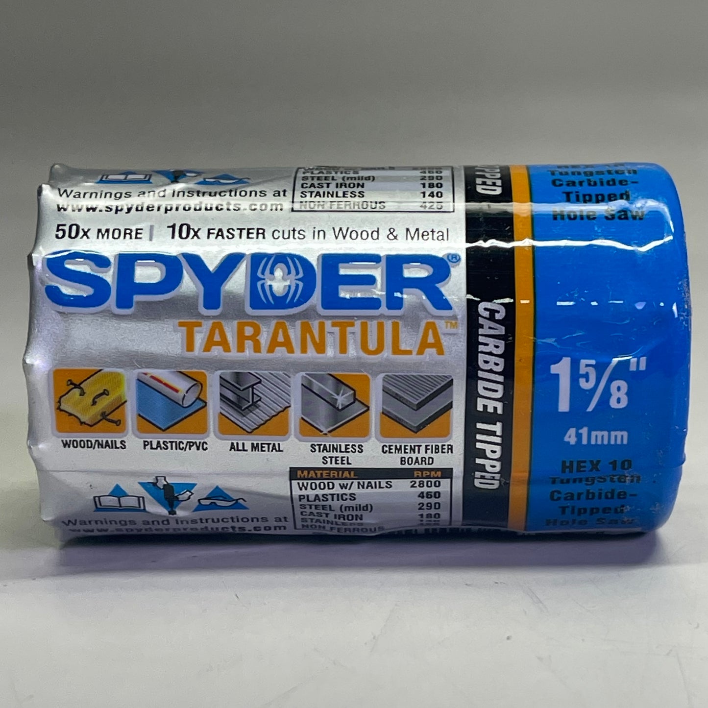 TARANTULA Spyder Carbide Tip Hole Saw 1-5/8" Black 600902