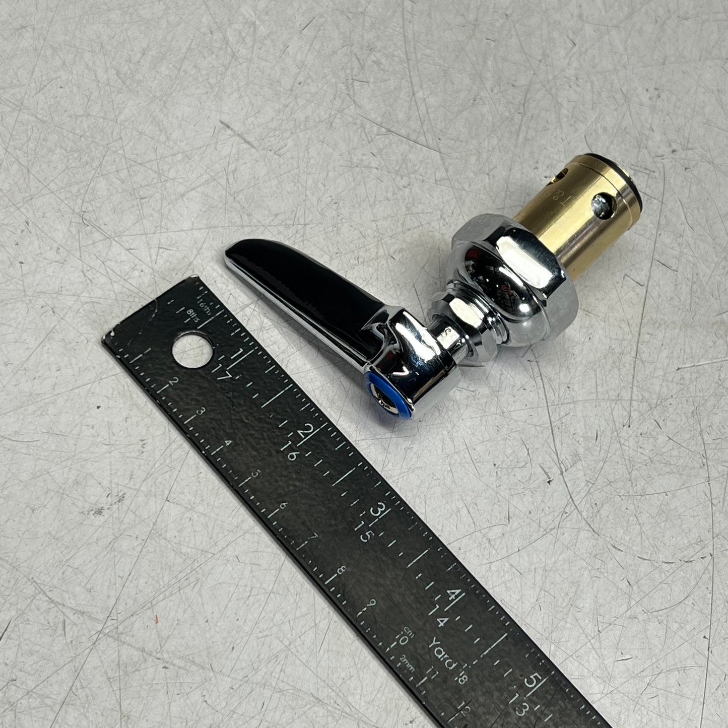 T & S Eterna Spindle Assembly Left Hand (cold) Lever W/ Screw Chrome 002713-040
