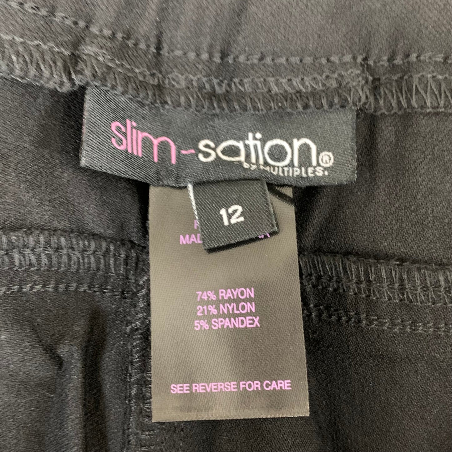 MULTIPLES Ankle Pants Petite Women's Sz 12 Black