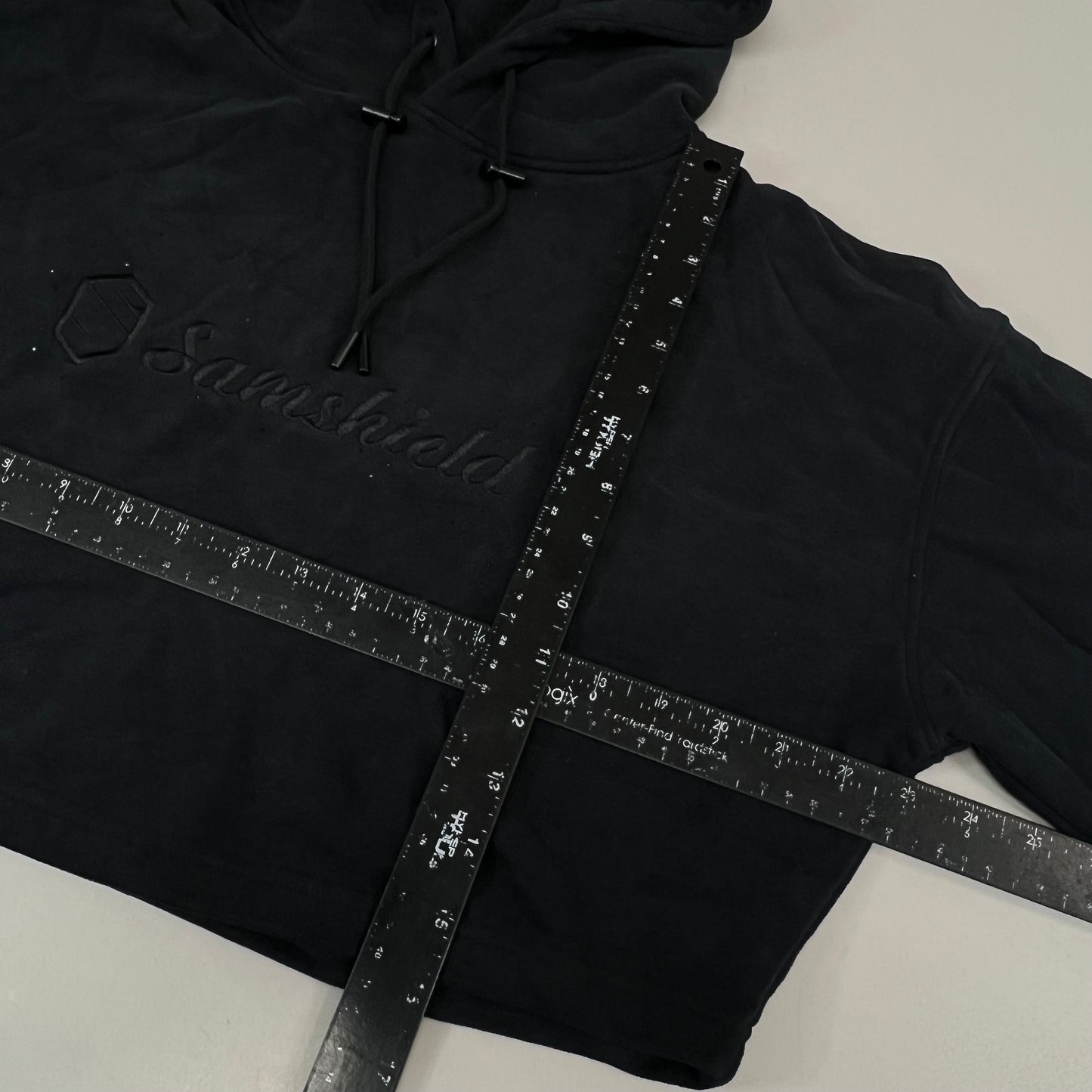 SAMSHIELD Equestrian Hooded Cropped Sweatshirt Women's Sz S Black