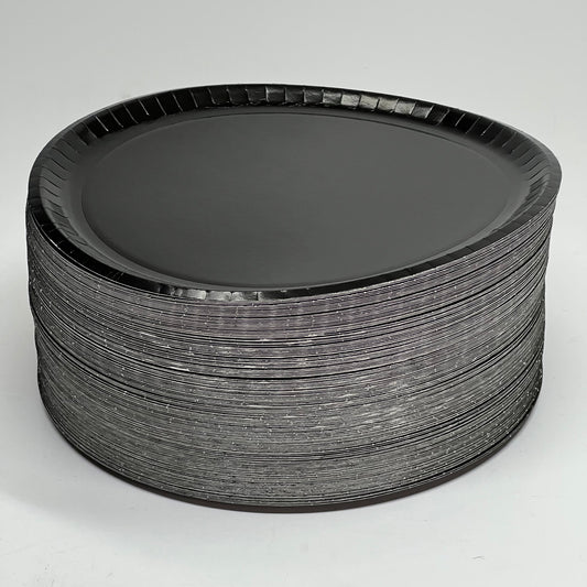 SOLUT! (150 PACK) 13" Take and Bake Coated Paperboard Black Oven Safe Pizza Tray - 74553-0150