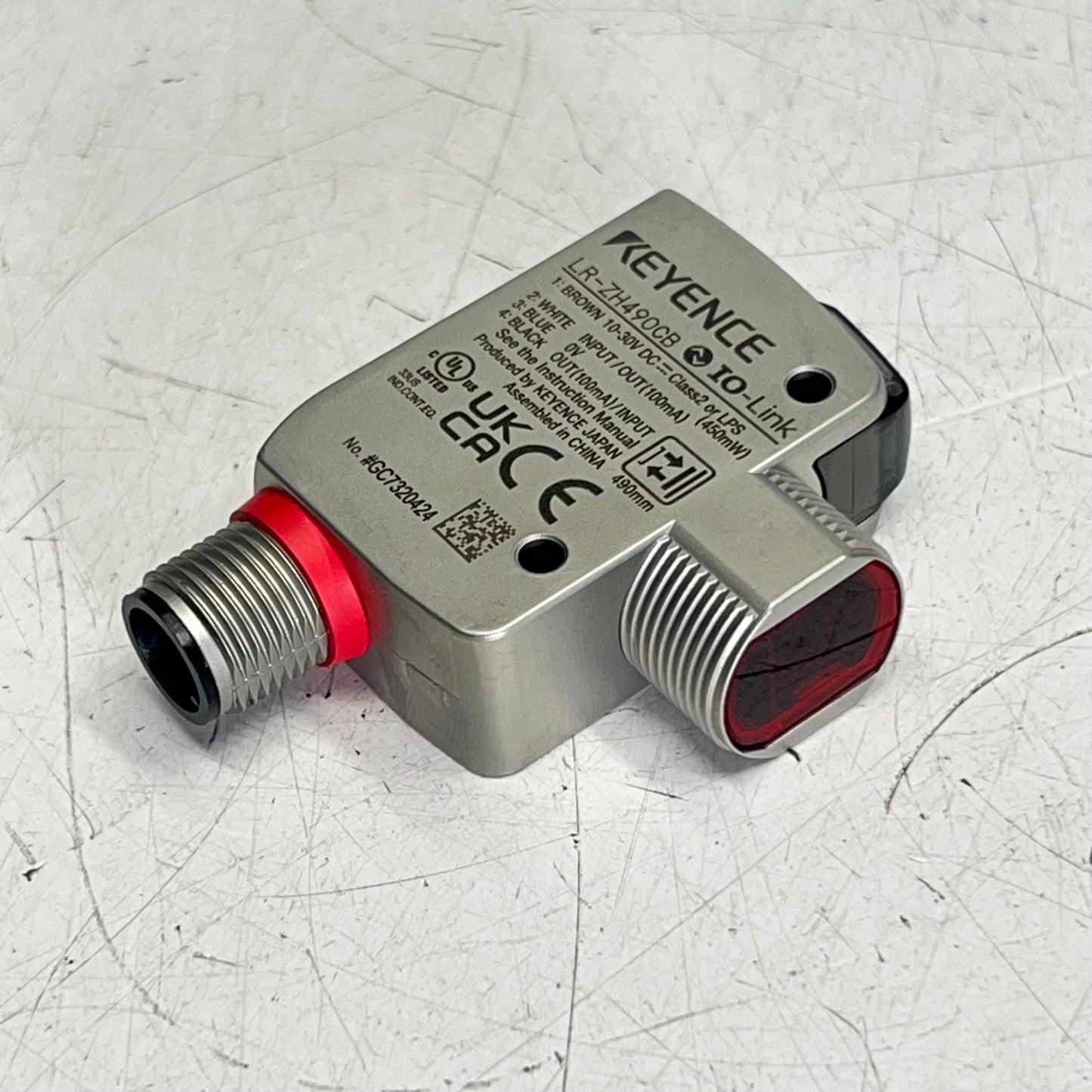 KEYENCE M18 Threaded Mount W/ M12 Connector Laser Sensor LR-ZH490CB