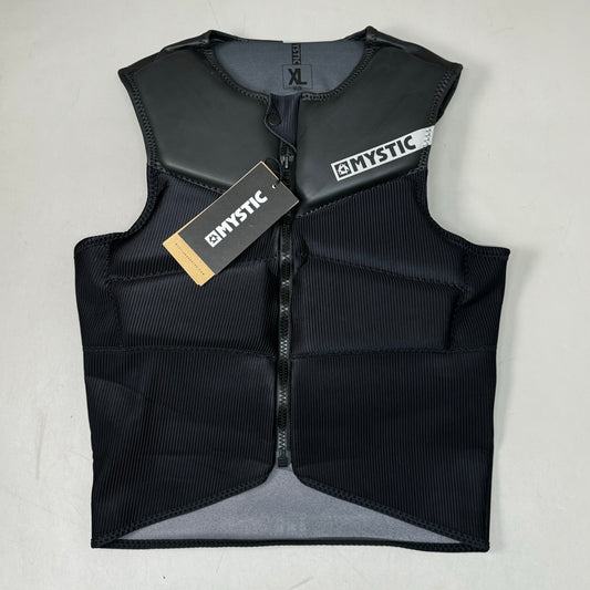 MYSTIC Block Impact Vest YKK Front-Zip & Clash Foam Sz XL Black 35005.200107