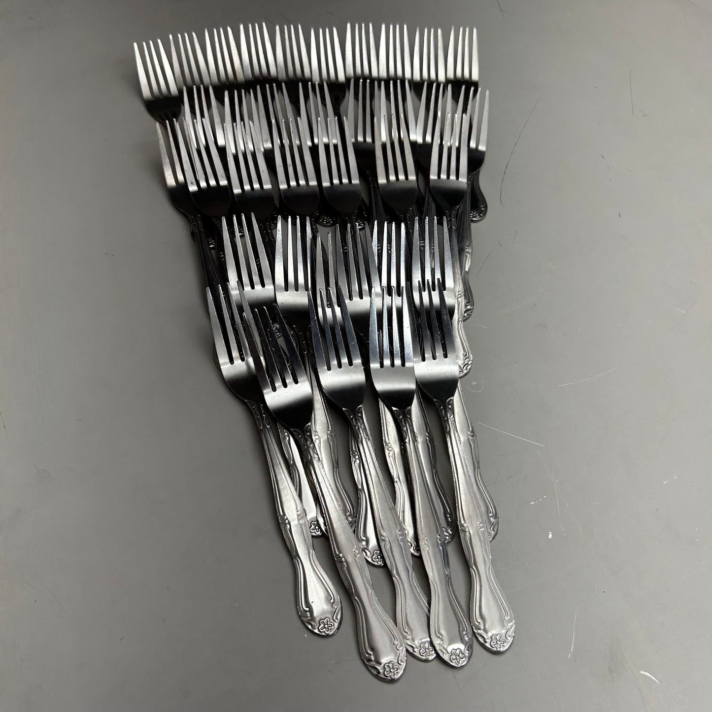 ABC (36 Pack) Stainless Steel Flora Stamped Fork Set New Other-Distressed Packaging  7" FLO-05