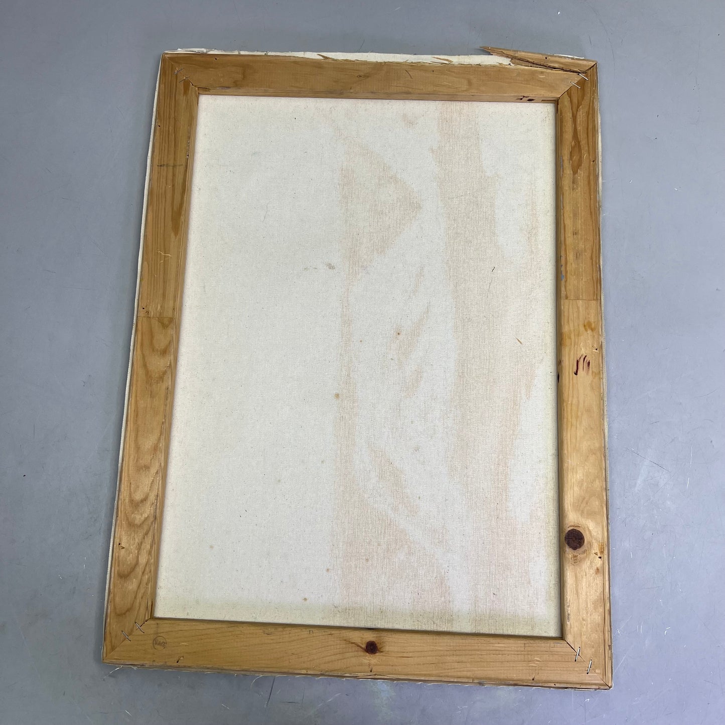 VERNA MARIE (CAMPBELL) Native W/ Head Pot Oil Painting On Canvas 24"x18" (As-is)