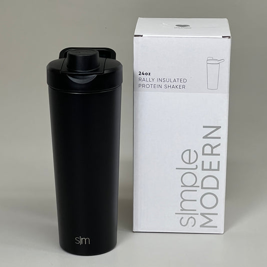 SIMPLE MODERN Stainless Steel Rally Insulated Protein Shaker 24 oz Night Black