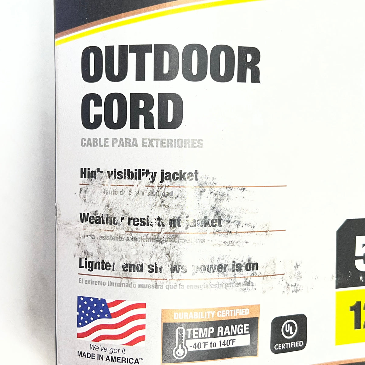 SOUTHWIRE Heavy Duty 3 Prong Extension Cord Highly Visible 50' Yellow 2588SW0002