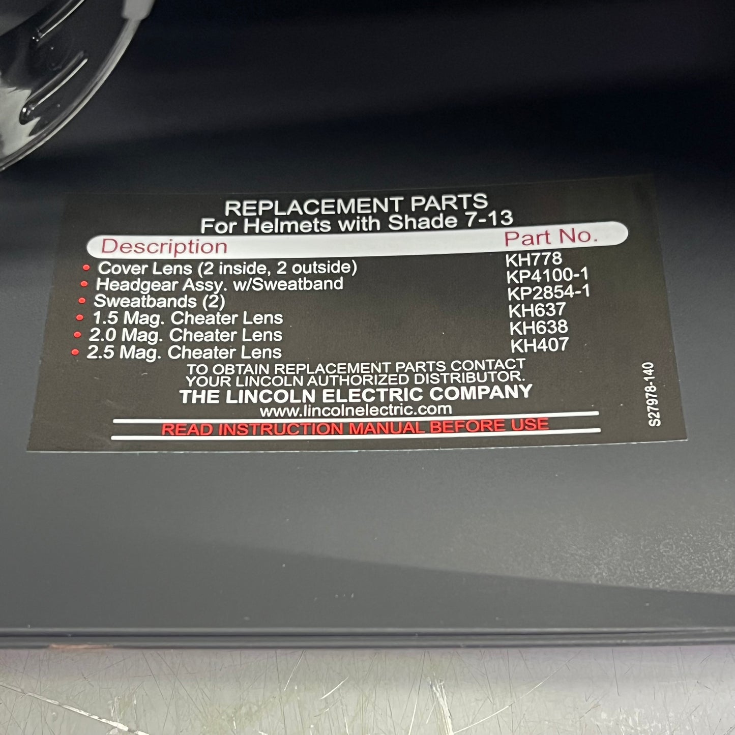 LINCOLN ELECTRIC Red Fierce Welding Helmet 7-13 Shade Red/Black K3063-1