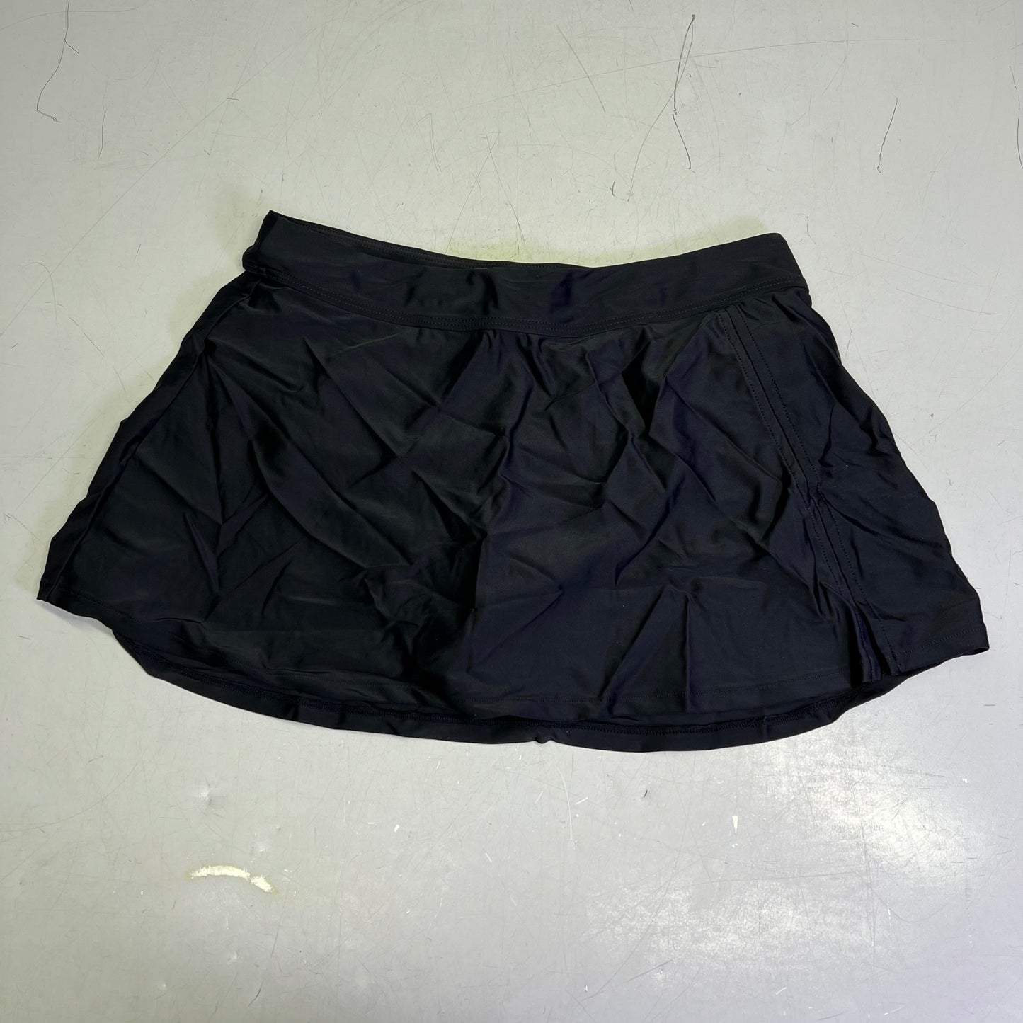 CHARMO High Waisted Swim Bottom Skirt W/ Built-in Briefs Women's Sz L Black