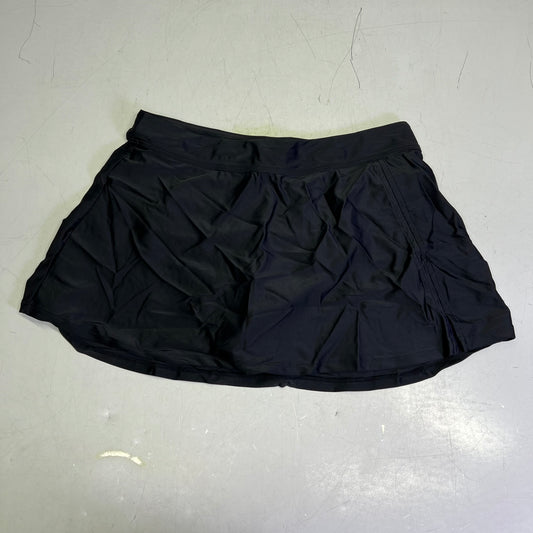 CHARMO High Waisted Swim Bottom Skirt W/ Built-in Briefs Women's Sz L Black