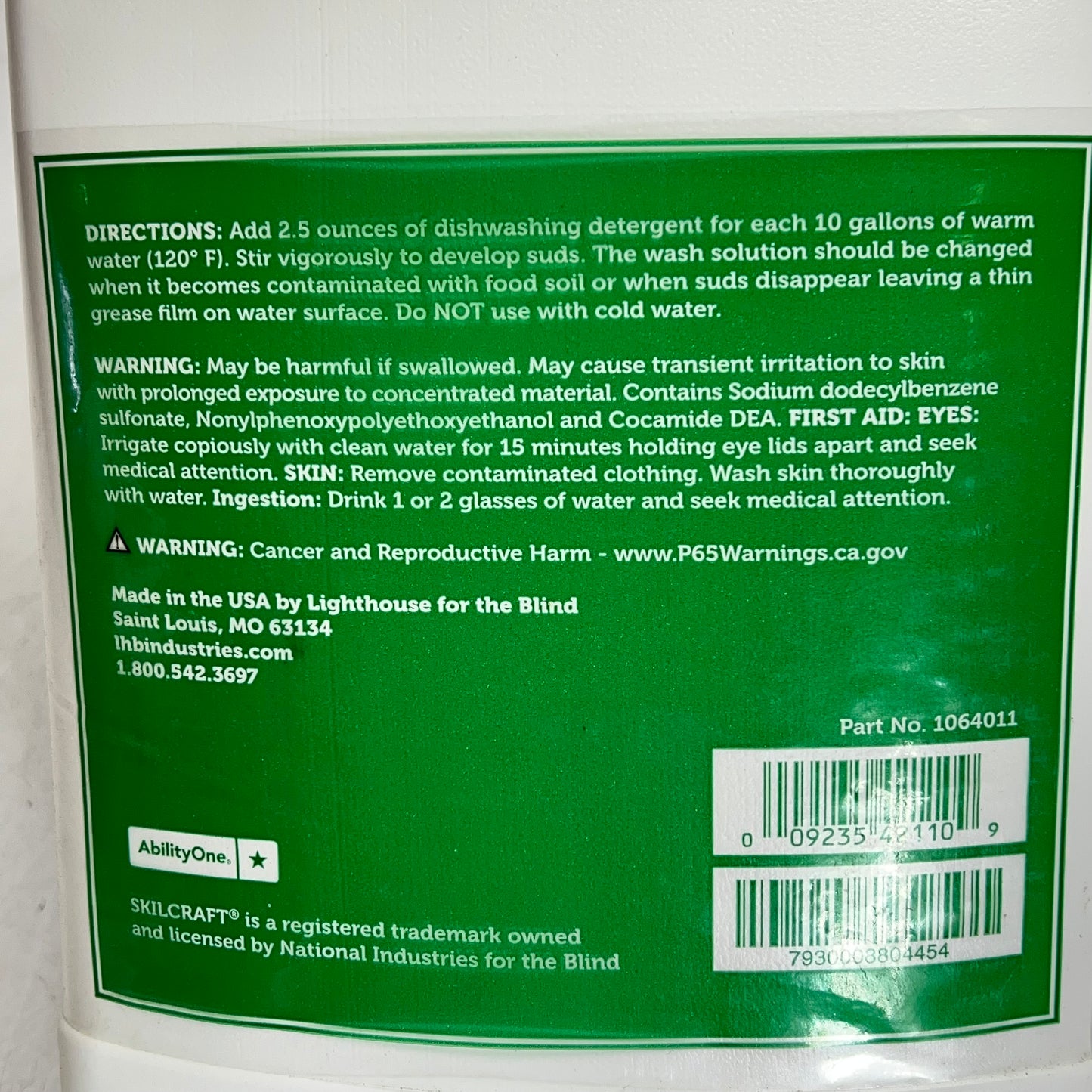 SKILCRAFT (2 PACK) Kitchen Mate Dishwashing Detergent 1 Gal Clear 1064011
