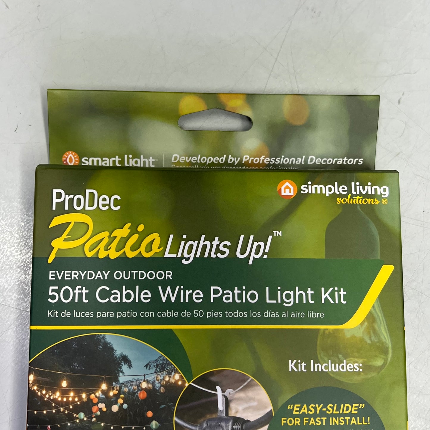 SIMPLE SOLUTIONS Outdoor Cable Wire Patio Light Kit 50' Cable Range 815050