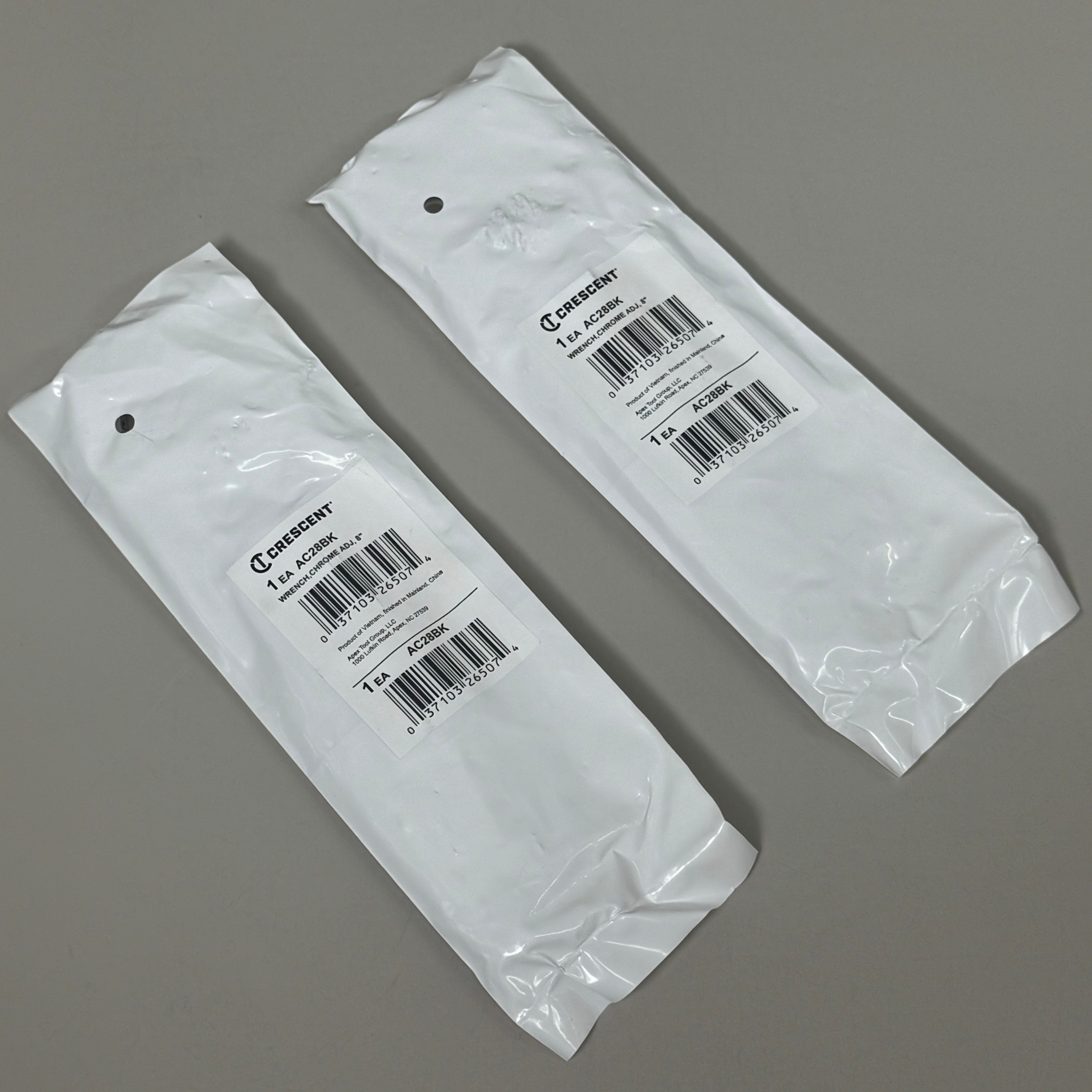 CRESCENT (2 PACK) 8" Adjustable Wrench Hex Jaw Design for Slipping Chr