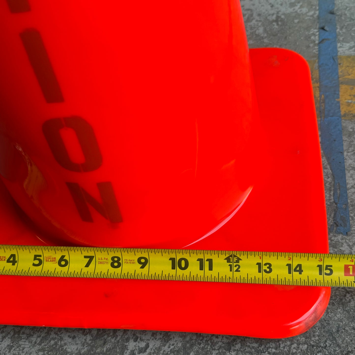 CAUTION Road Cone 37”Hx15”x15” Rubber and Plastic Orange