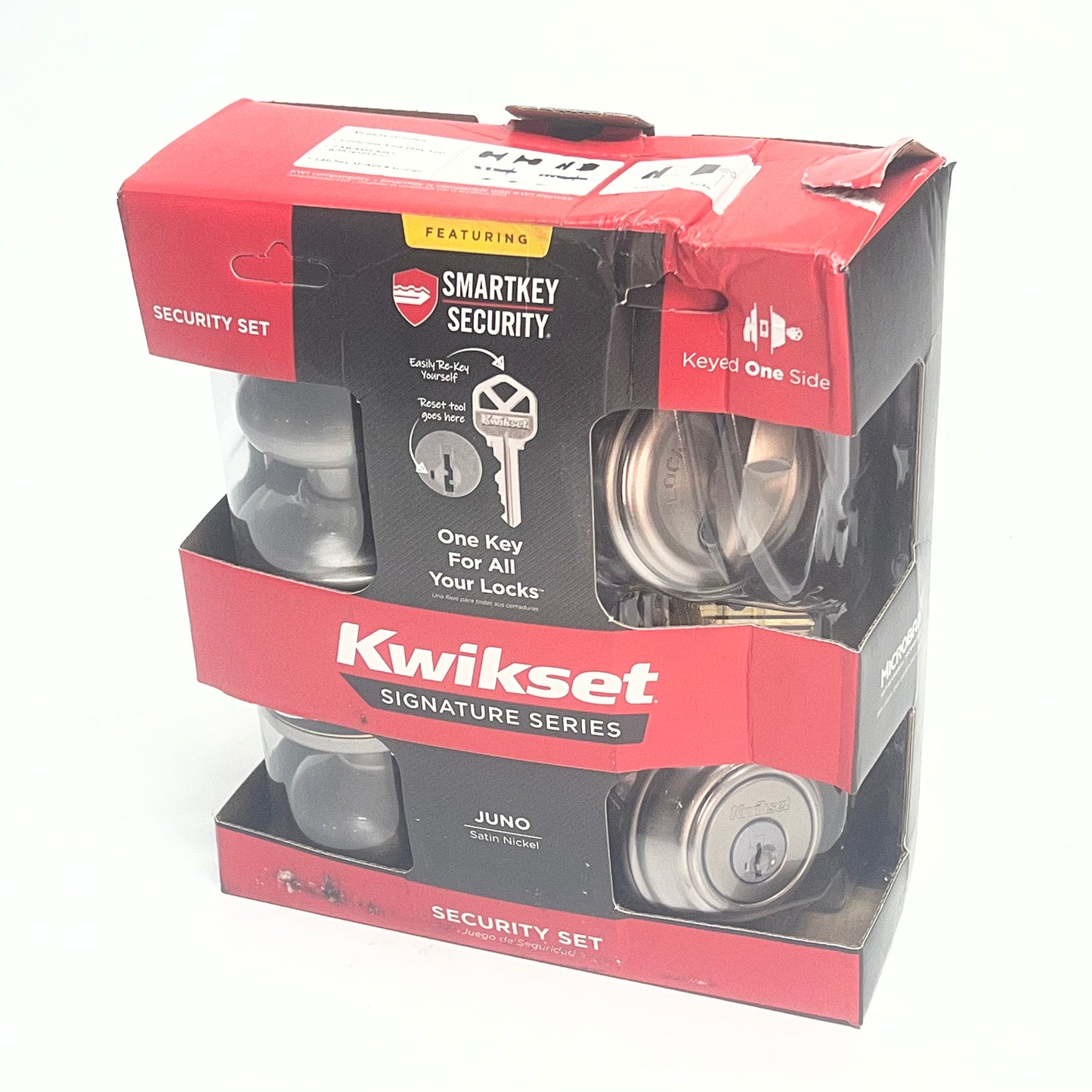 KWIKSET Smartkey Security Dual Key Door Knob & Dead Bolt Satin Nickel (As-Is)