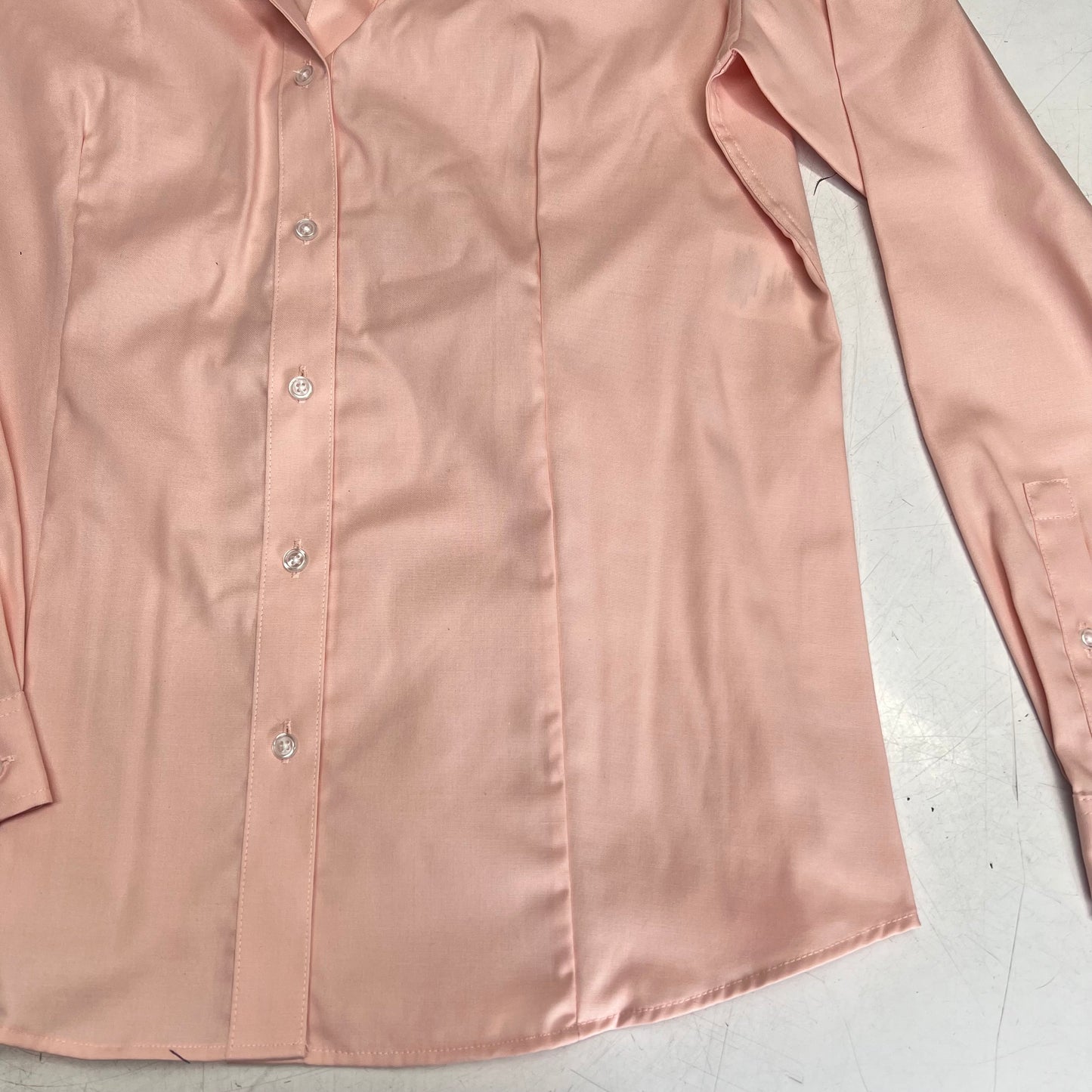JONES New York Easy Care Professional Button Up Collared Shirt Women's Sz M Rose