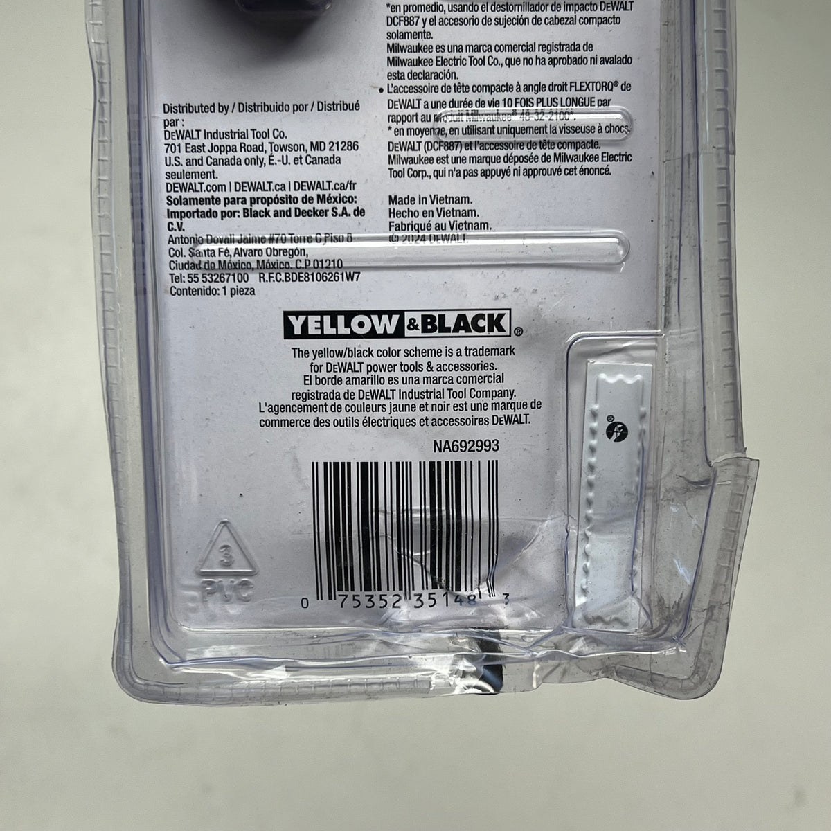 DEWALT Elite Series Impact Drill Attachment  1/4" Hex Shank  Black DWAFEMRA