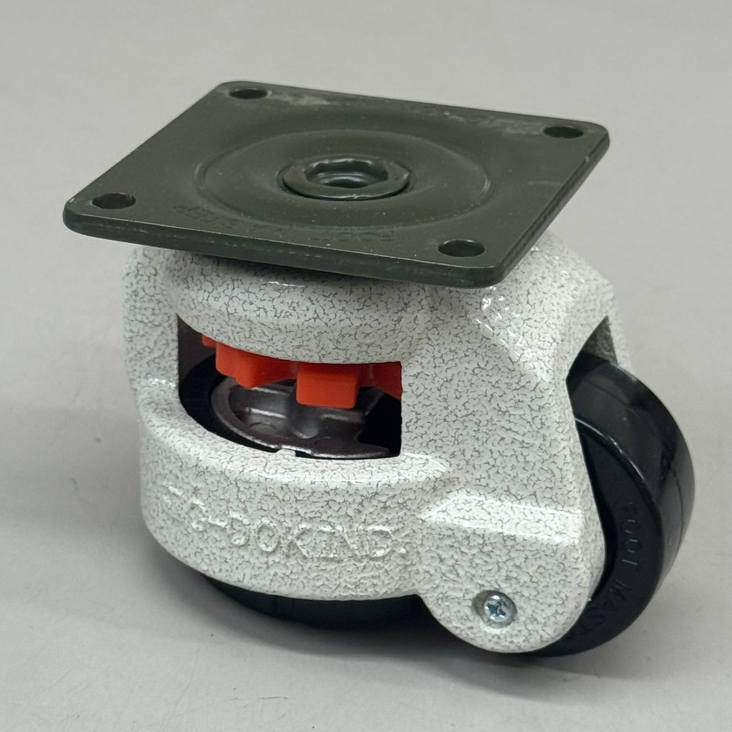 FOOT MASTER (4 Wheels) Plate Caster Mounting Swivel Wheel Set 3 1/4" Mounting HT, 2" Wheel Dia Marble/ Green