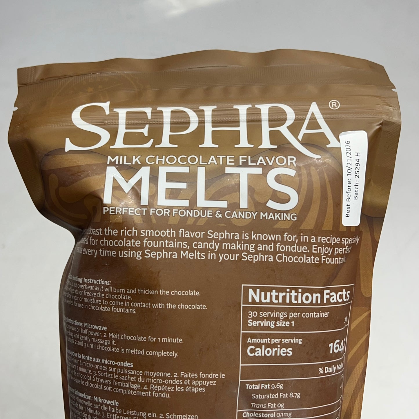 ZA@  SEPHRA (2 PACK, 2lb EACH) Milk Chocolate Flavor Melts Candy Making & Dipping  |BB 10/26