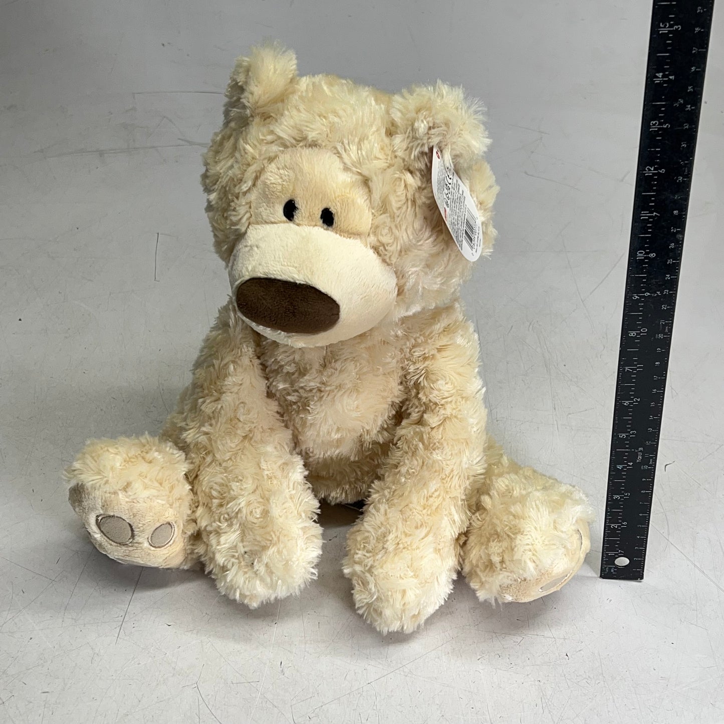 GUND Classic Philbin Bear Fluffy Textured Plush  18" XL Paws Beige 6047532