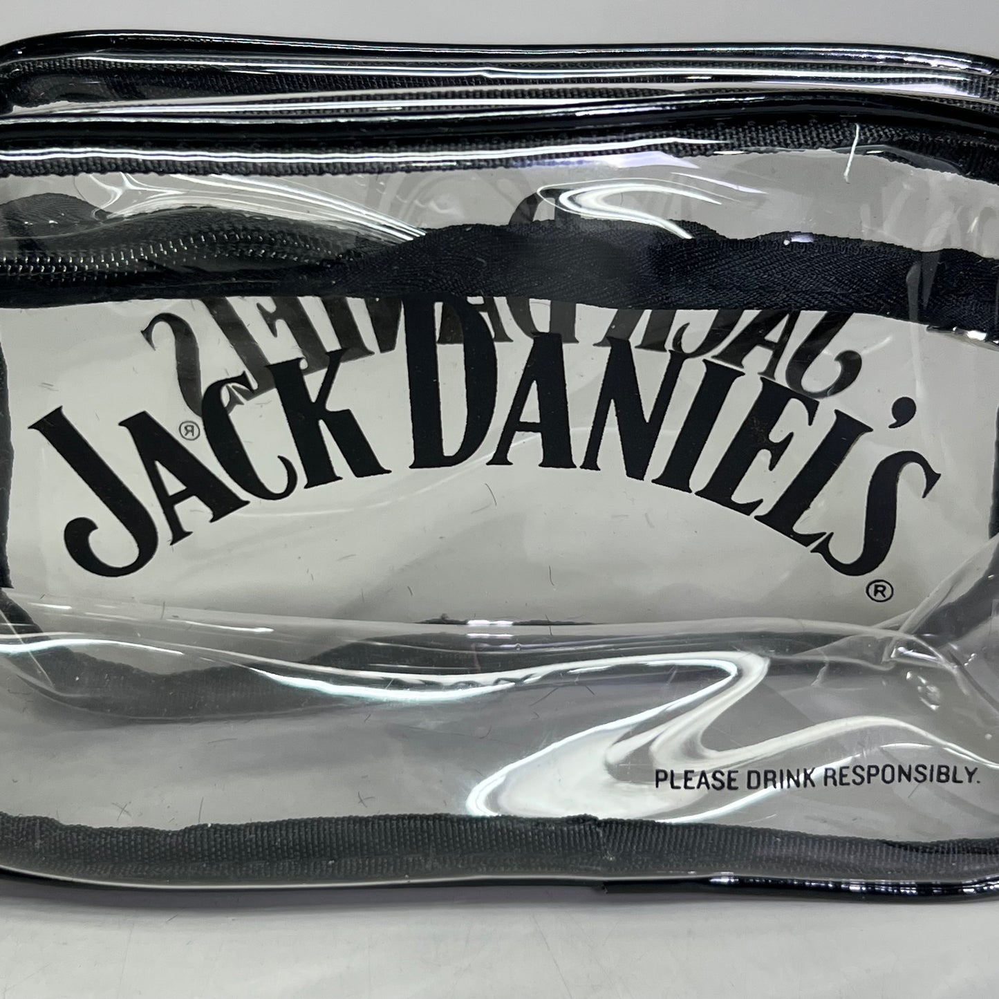 ZA@ JACK DANIEL'S (30 PACK) Tailgate Clear Zipper Travel Purse Bag Sz 7.5"L X 5"H X 3.5"W (New) C