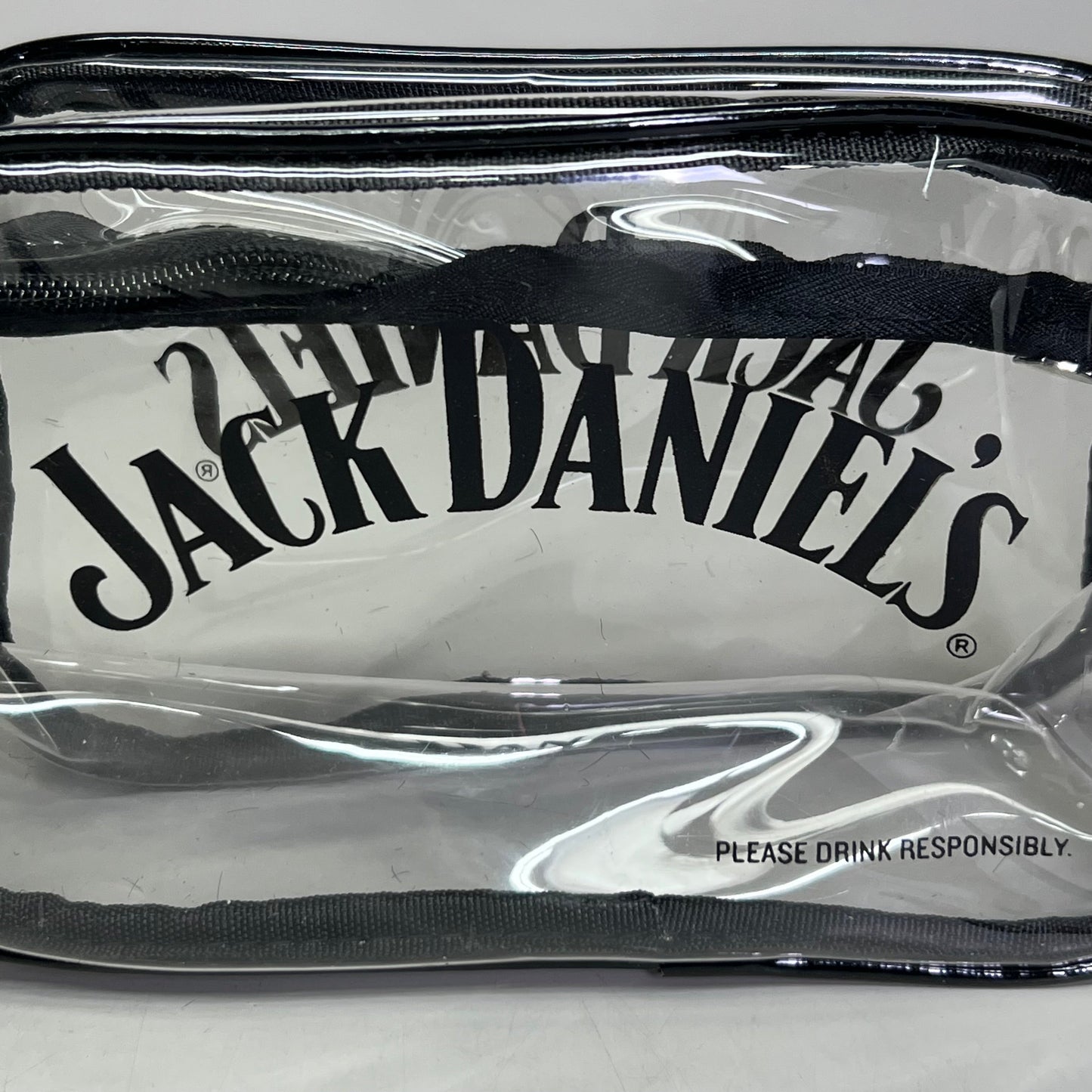ZA@ JACK DANIEL'S (3 PACK) Tailgate Clear Zipper Travel Purse Bag Sz 7.5"L X 5"H X 3.5"W (New) G