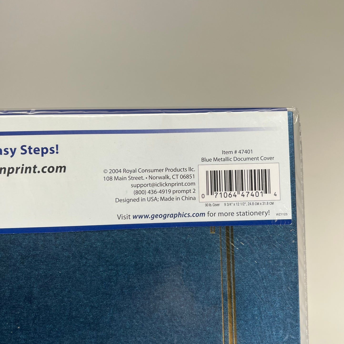 GEOGRAPHICS (6 PACK) Document Covers Sz 8.5" x 11", Metallic Blue 47401