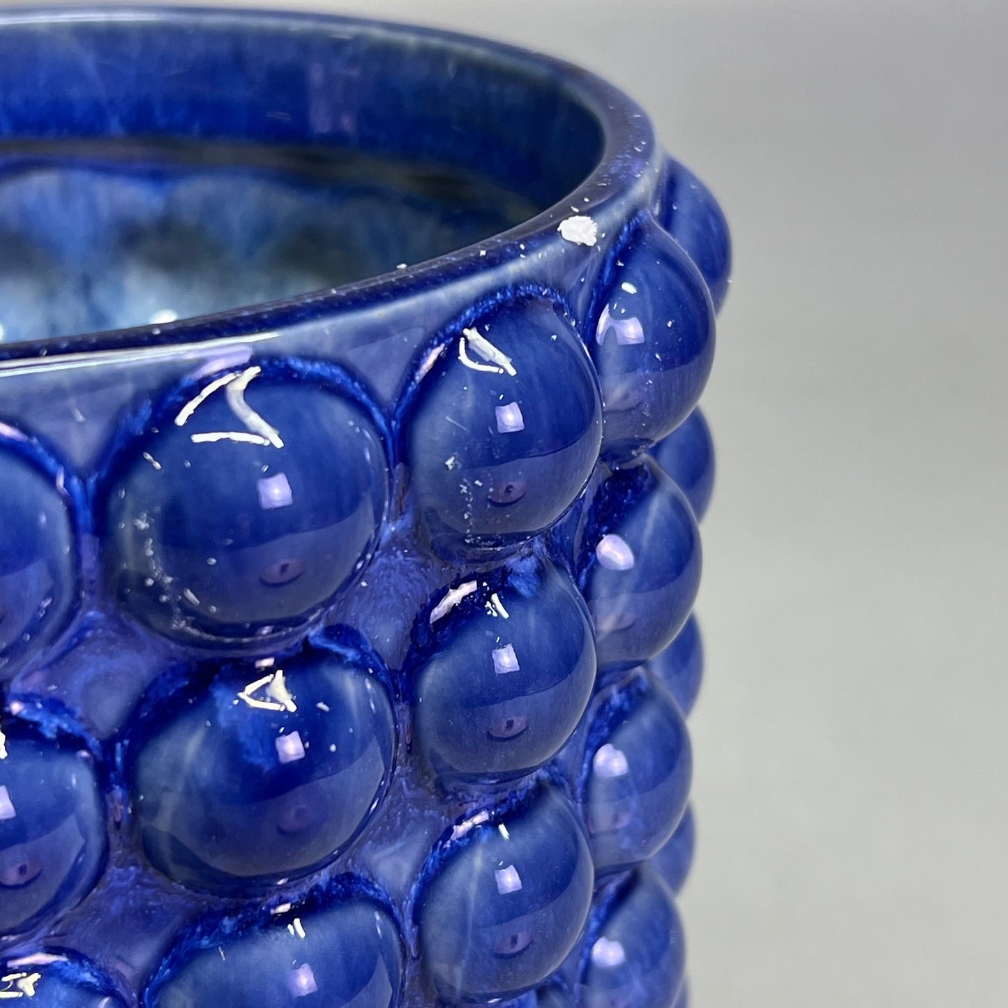 CREATIVE CO OP Large Stoneware Canister W/ Lid 10.5"H x 6.75"W Navy DG0650