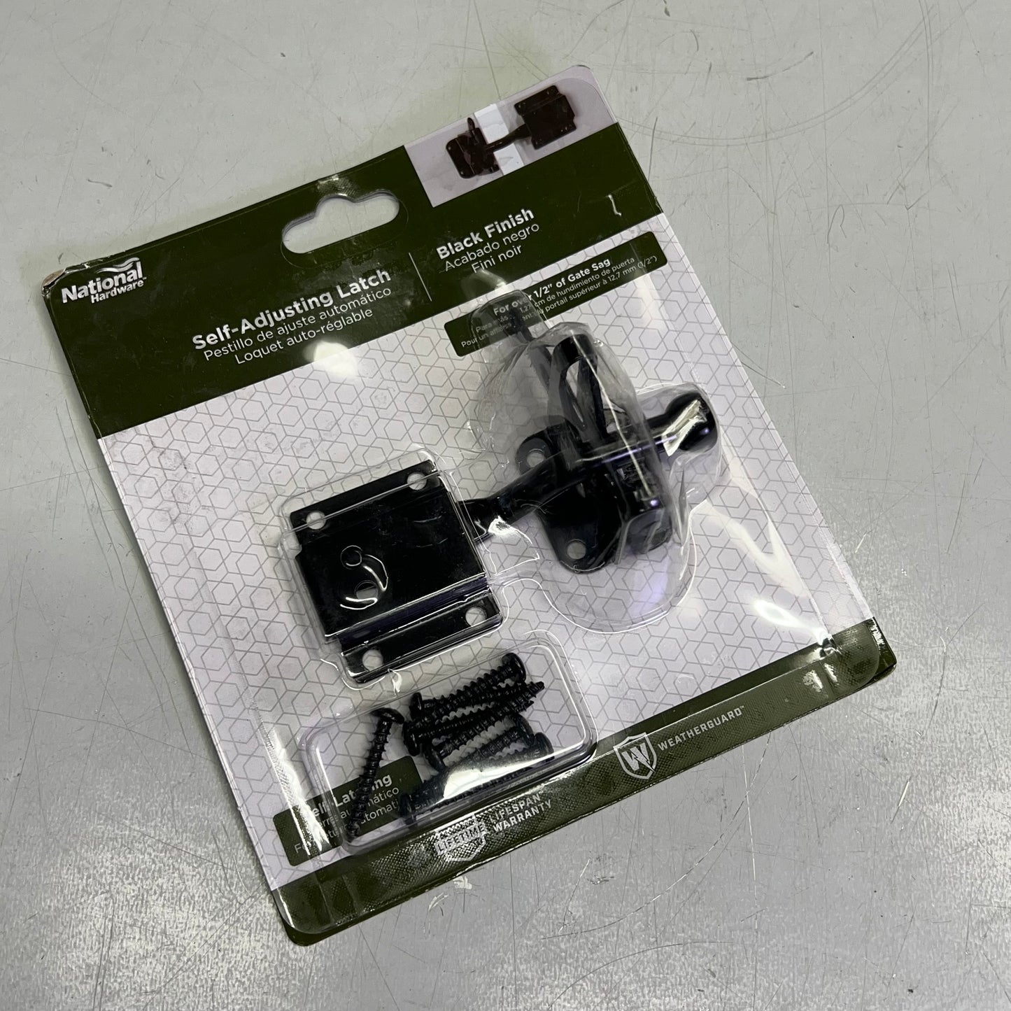 ZA@ NATIONAL HARDWARE (2 PACK) Self Adjusting Gate Latch For Both Left & Right Swinging Gates Black N342-626