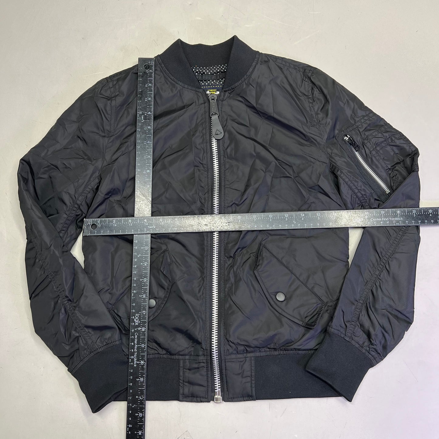 ALPHA INDUSTRIES  Bomber Jacket Orange Lined Unisex Sz XS Black (Pre-Owned)