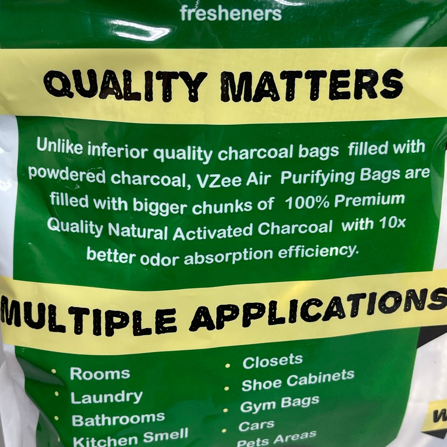 VZEE Bamboo Charcoal Air-Purifying Bag Odor-Eliminator 8 Purifiers Per Bag