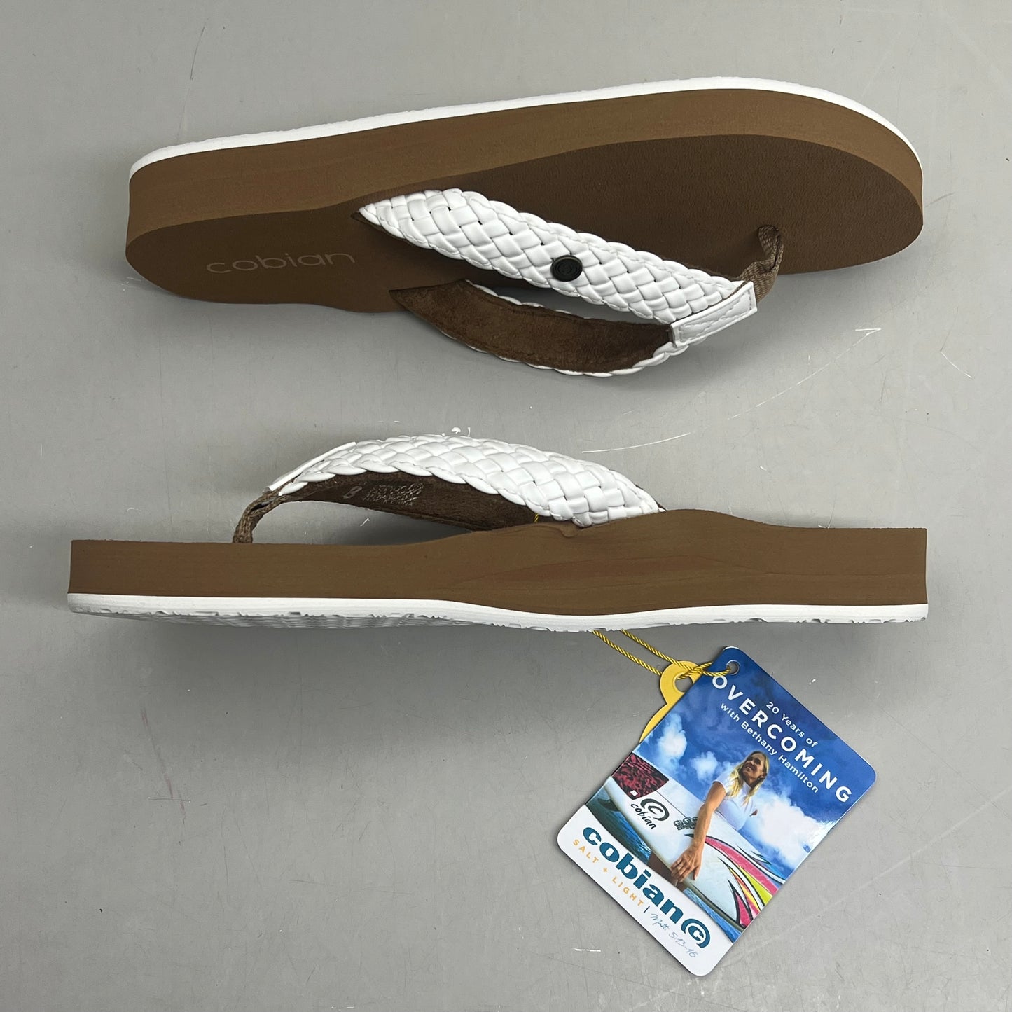 COBIAN Braided Bounce Synthetic Leather Sandals Women's Sz 9 EU 39.5 White BRB10-100-9