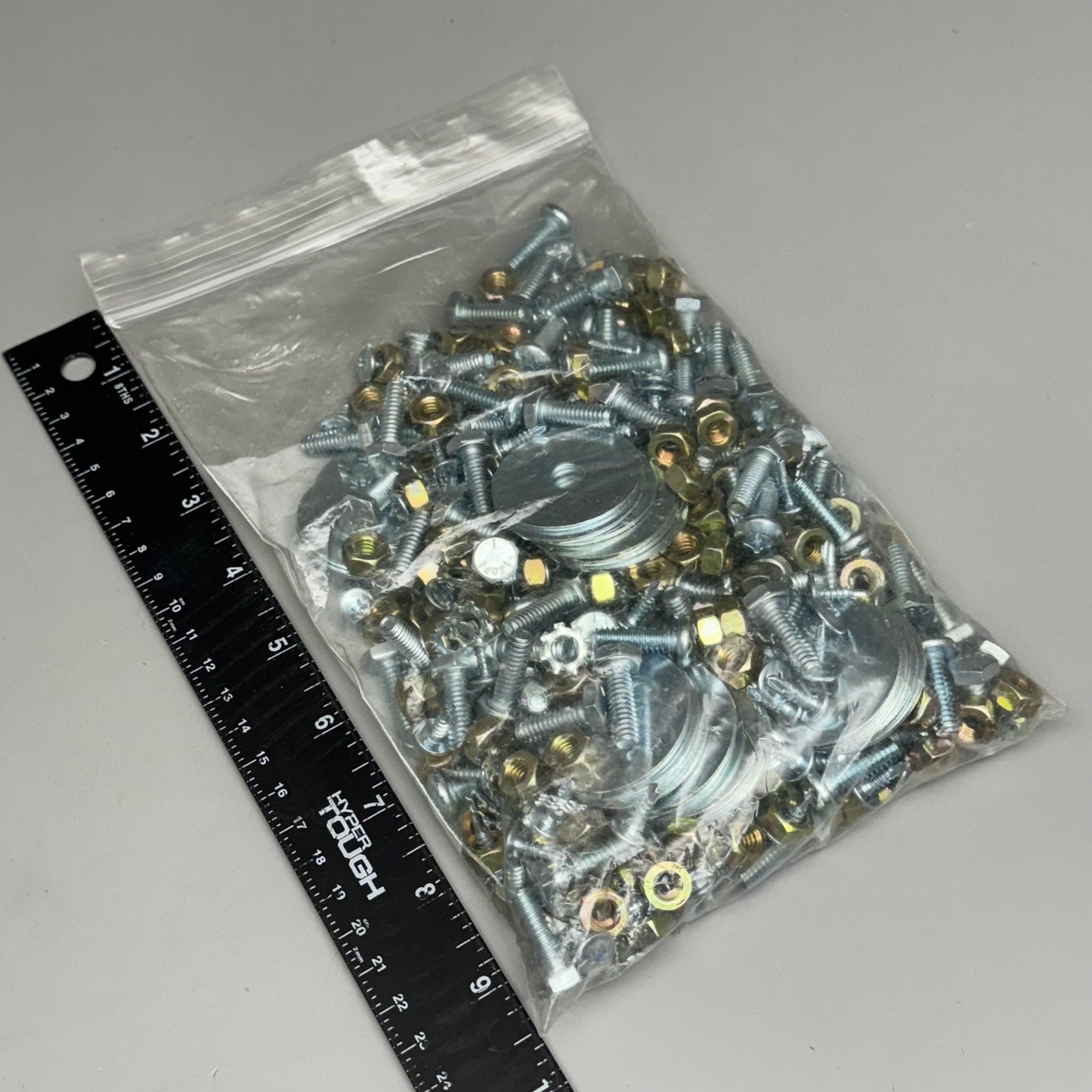 Nuts, Washers & Bolts, Gray Color 1 Pack Assorted