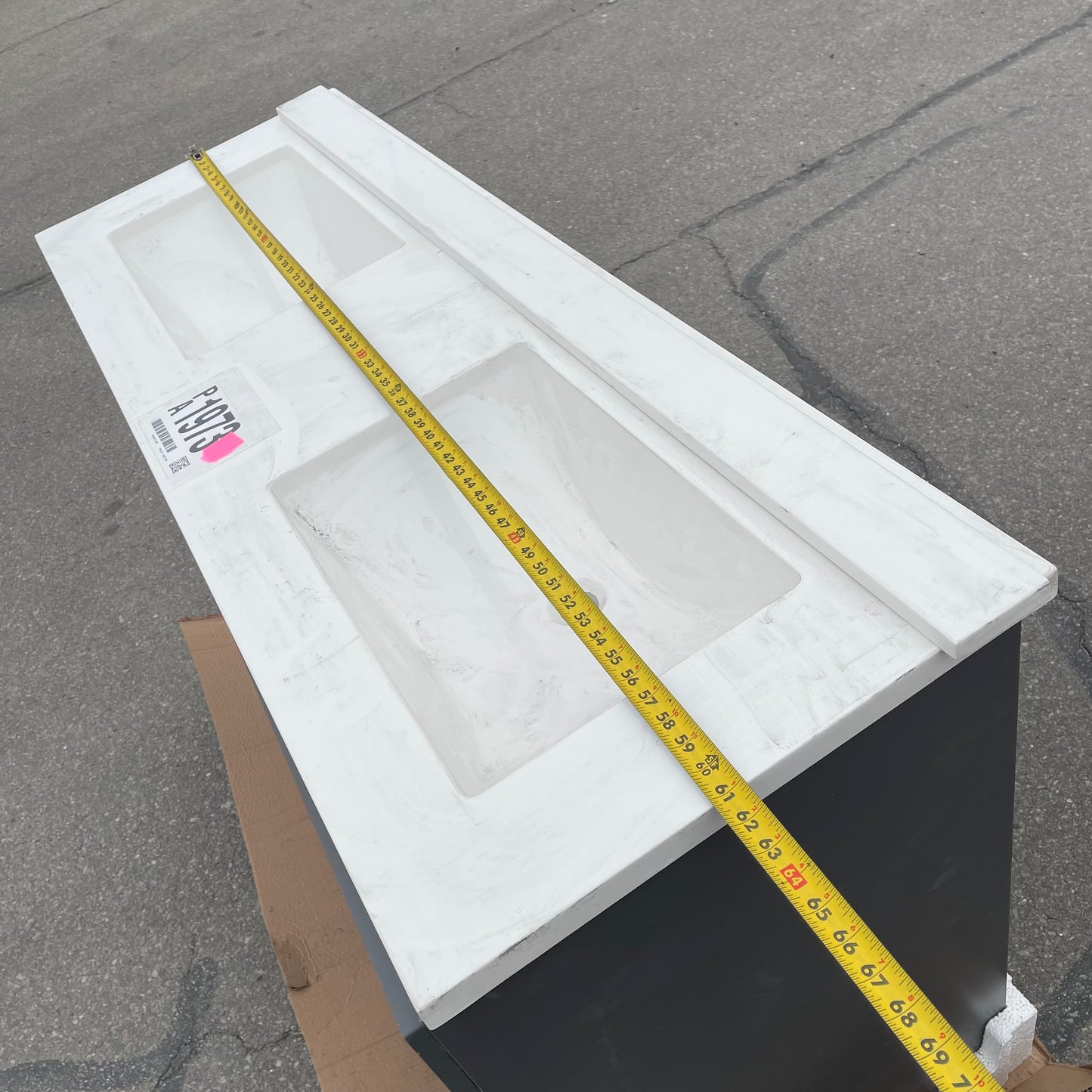 ZA@ Pallet of HOME DEPOT Thornbriar Double Sink Bath Vanity 61” TB60P2V17-CT (AS-IS)