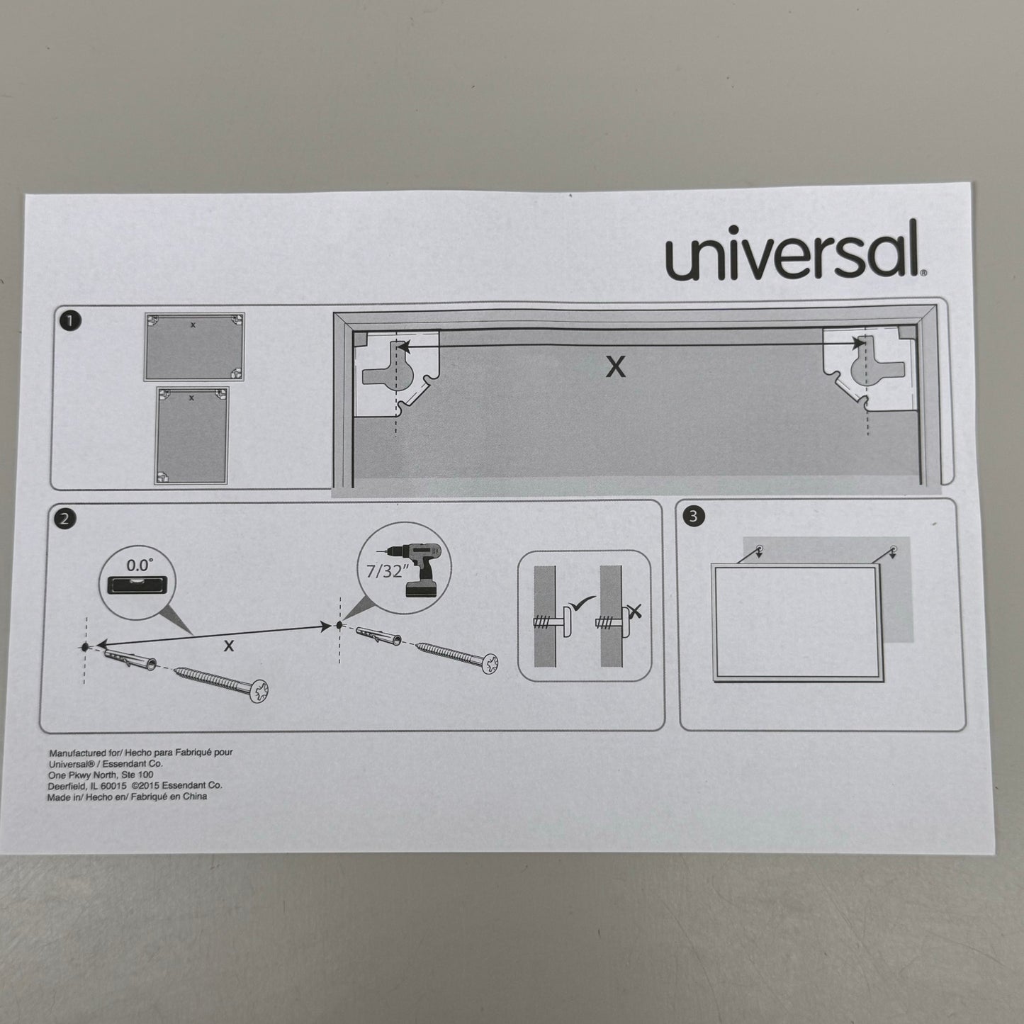 UNIVERSAL Natural Cork Board w/ Satin Finished Aluminum Frame 24"X18" UNV-43612