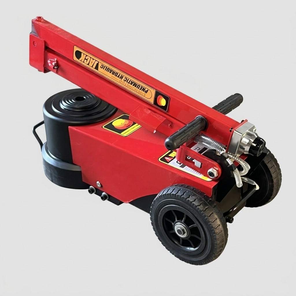 JACK 100 Ton Two-section Pneumatic Jack with Folding Handle Sz 28.3" X 12.6" X 15.7" - Red TLAJ50100