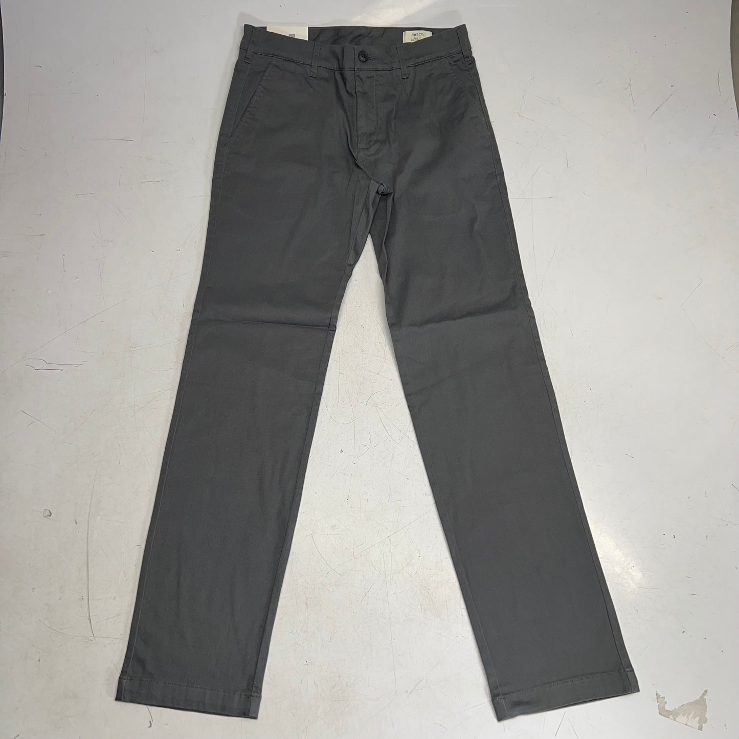 RW & CO Slim-fit Super-stretch Cotton Chino Pant Men's Sz 29x32 Asphalt 486665