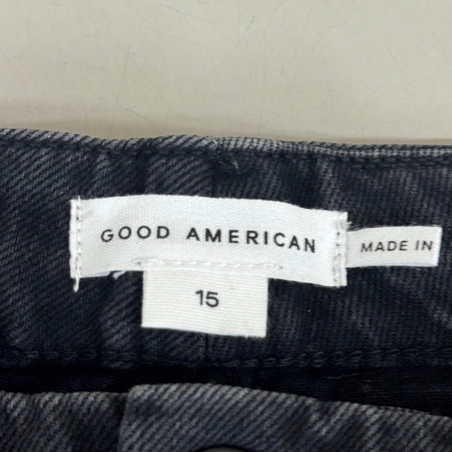 GOOD AMERICAN Good Icon Straight Jeans Women's Sz 15 Black376 GDS150B