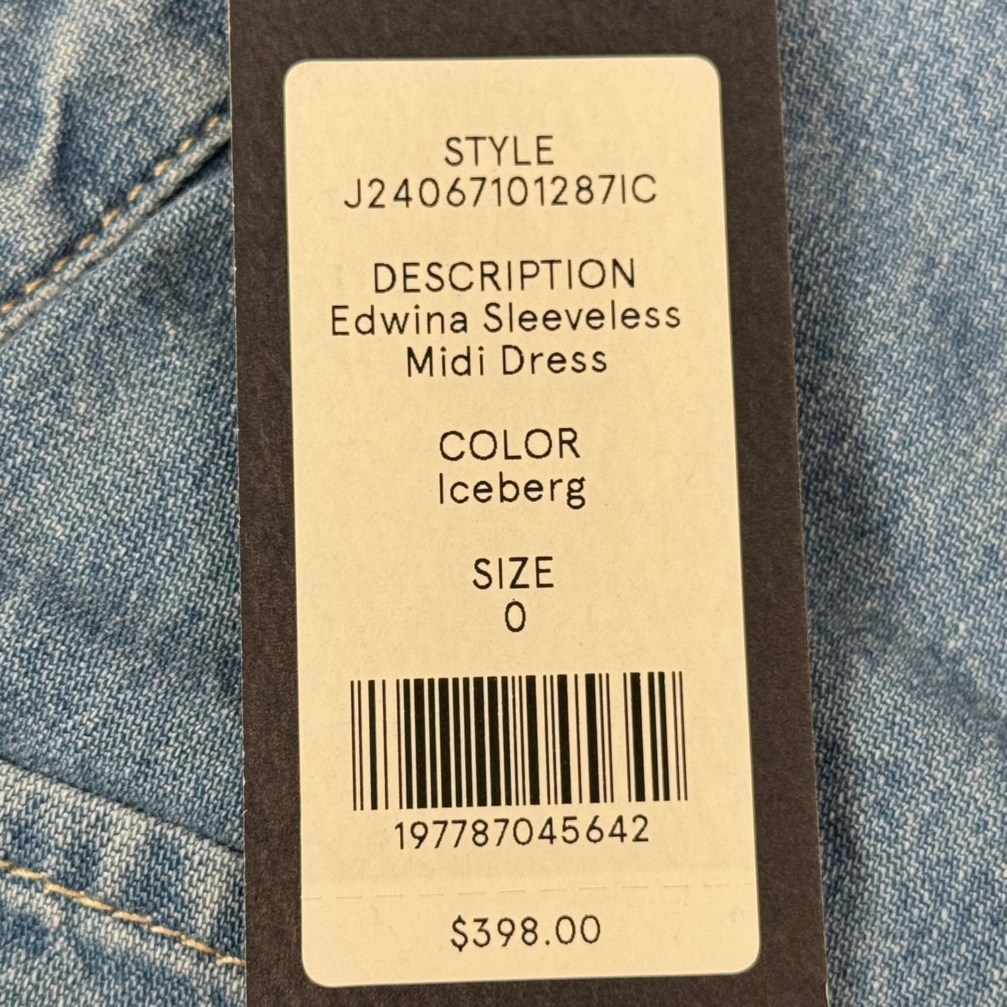 VERONICA BEARD Jeans Edwina Sleeveless Midi Dress Sz-0 Iceberg J24067101287IC