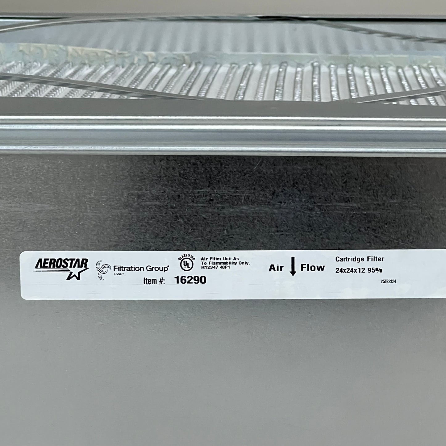 AEROSTAR Cartridge Air Filter W/ Single Header 24"x24"x12" 16290