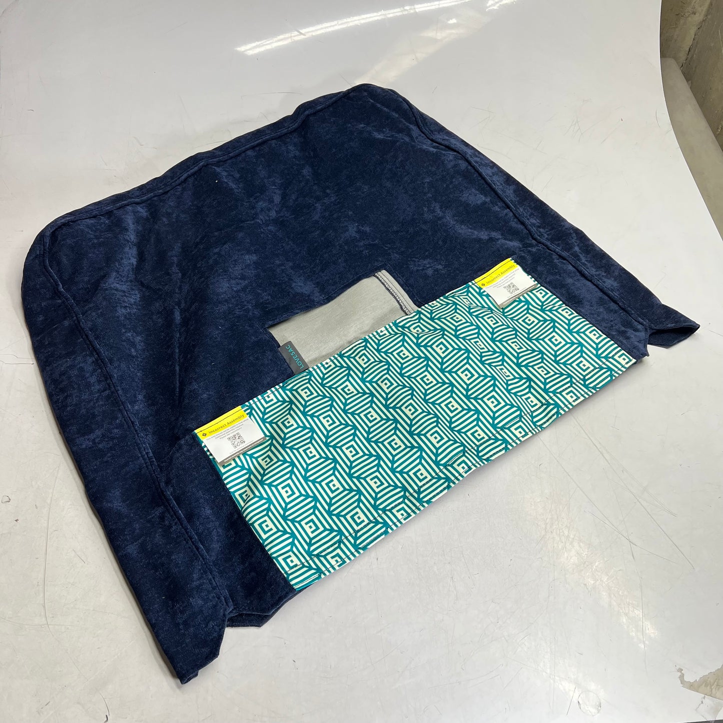 LOVE SAC Deep Angled Side Cover Corded Velvet 29" W X 28.5"T X 6"D Sapphire Navy