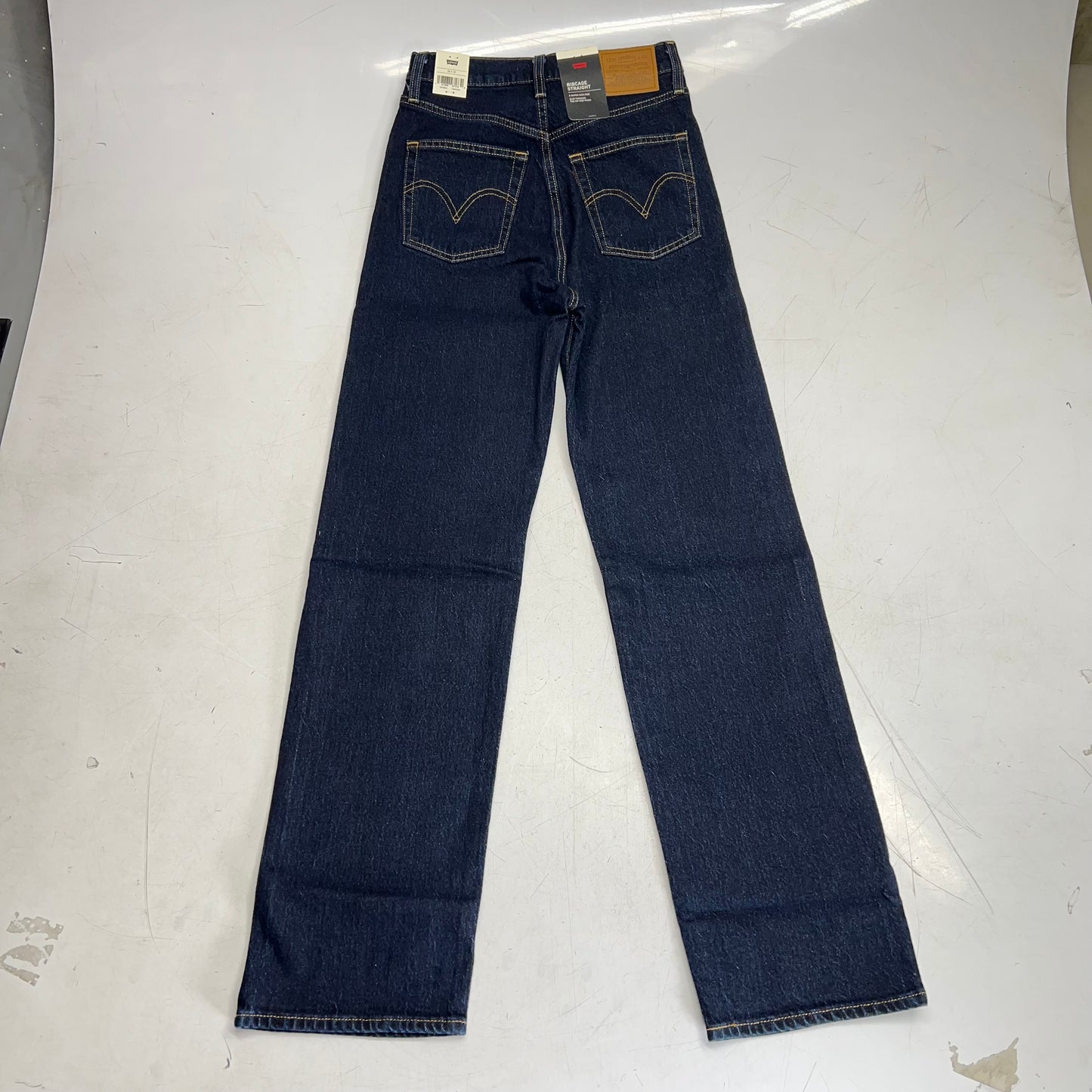 LEVIS Ribcage Straight Leg Denim Pants  Women's Sz 26x32 Small Course 79078-0014