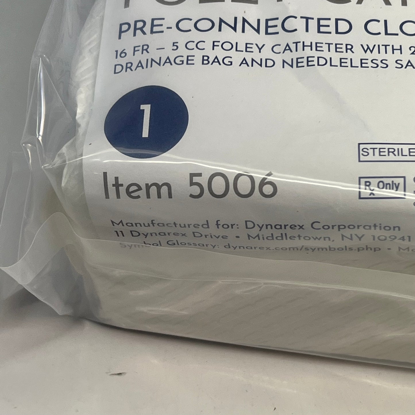 ZA@ DYNAREX (10 KITS) Closed Circuit/Closed System Foley Catheter Tray 8"x6"x3" White 5007