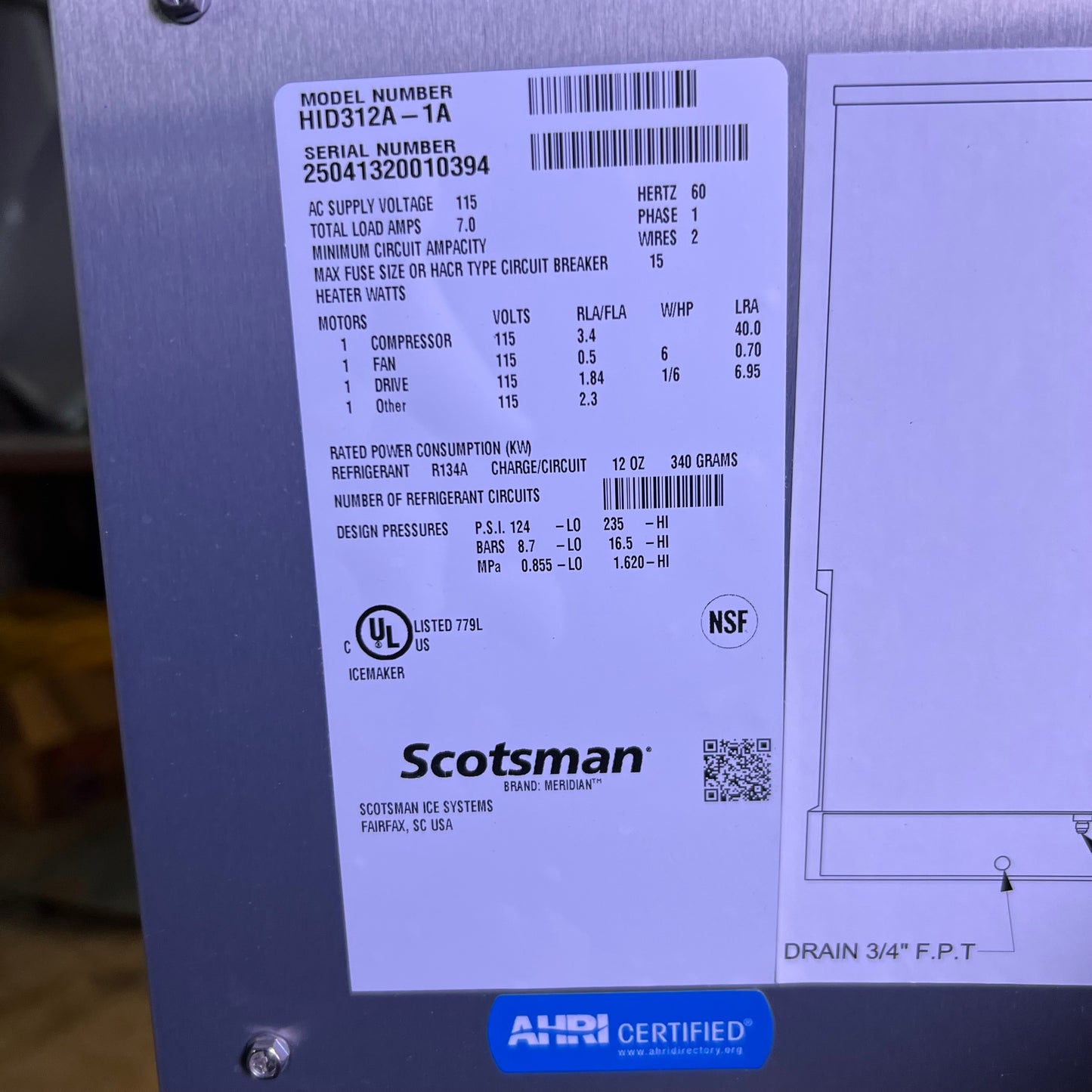 SCOTSMAN Meridian Countertop Air Cooled Ice & Water Dispenser HID312A-1A (New Other)