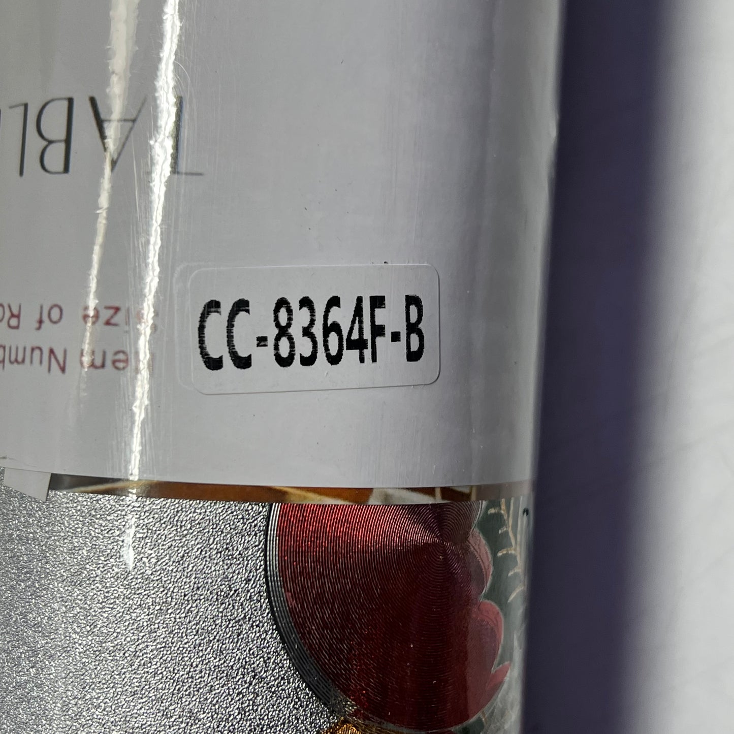 Christmas Shimmery Poinsettia & Presents Table Cloth 54"x60' Silver/Red CC-8364