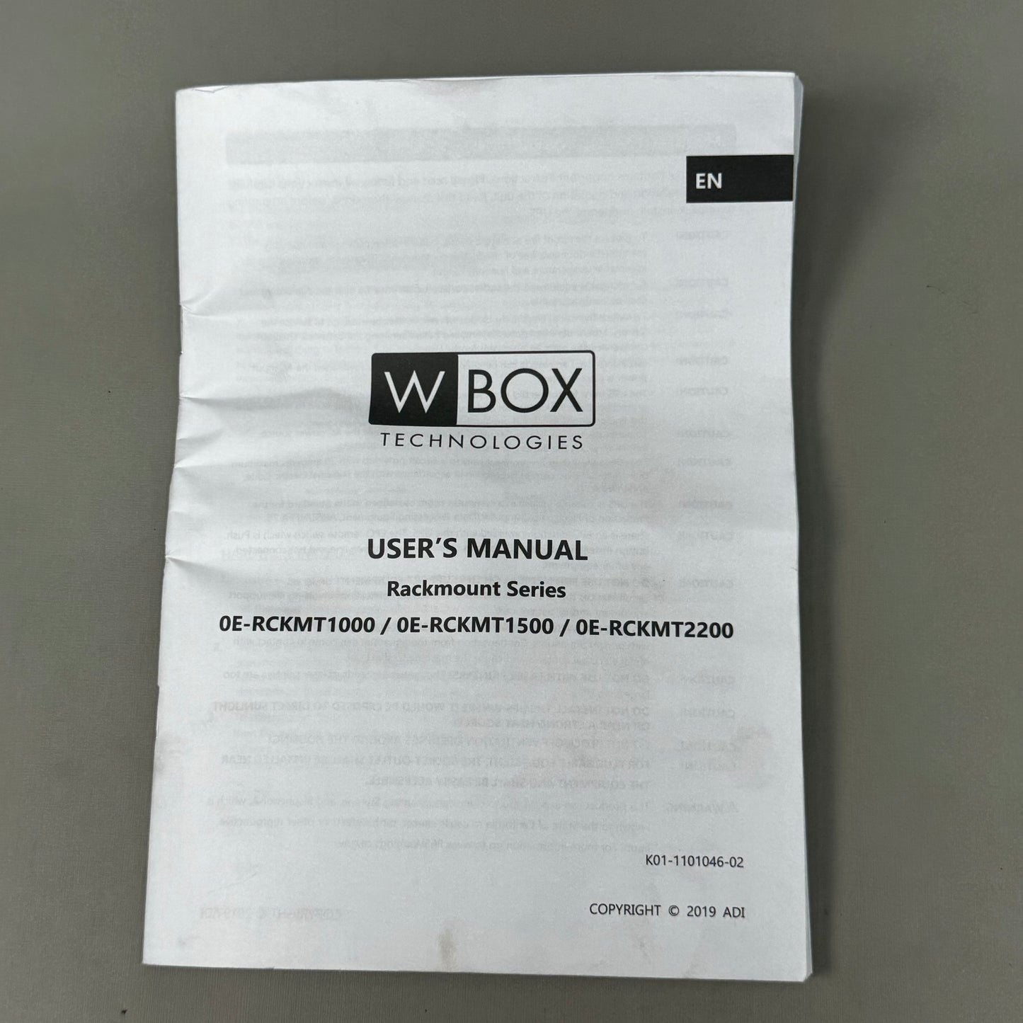 W BOX 1000VA Battery Backup Commercial Line-Interactive Rack/Tower UPS 0E-RCKMT1000